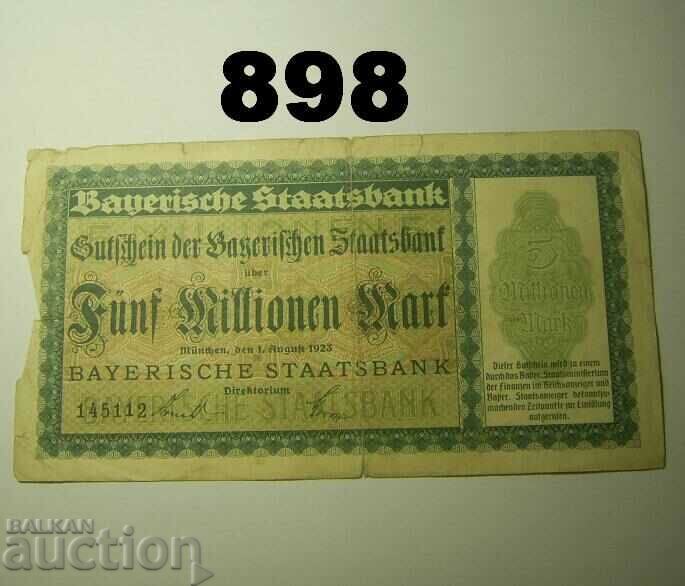 Munchen 5 million mark 1923 Staatsbank