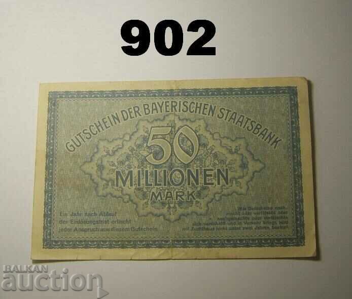 Munich 50 million marks 1923 Bayerische Staatsbank with price 5.00 BGN | € 2.56