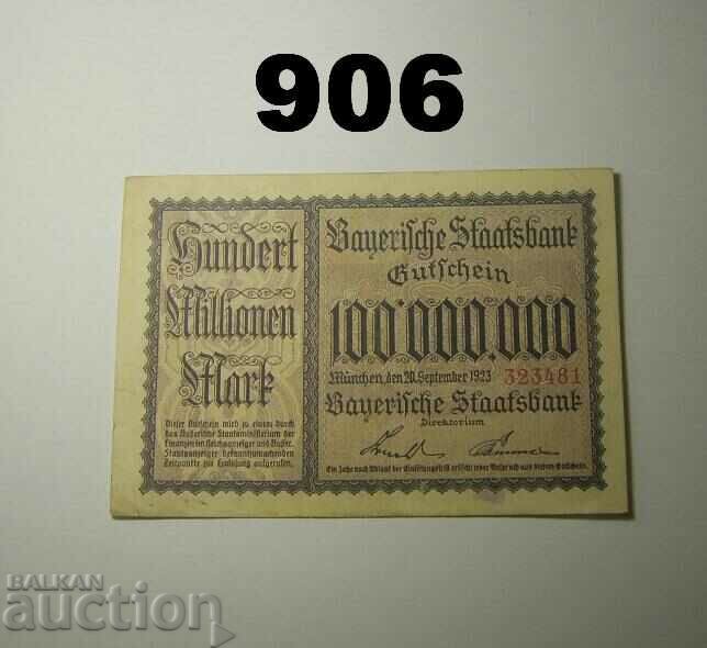 Munchen 100 million mark 1923 Bayerische Staatsbank