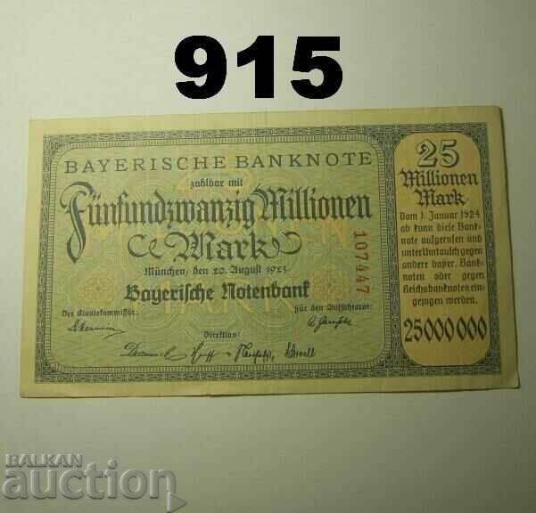 Munich 25 millionen mark 1923 Bayerische Notenbank