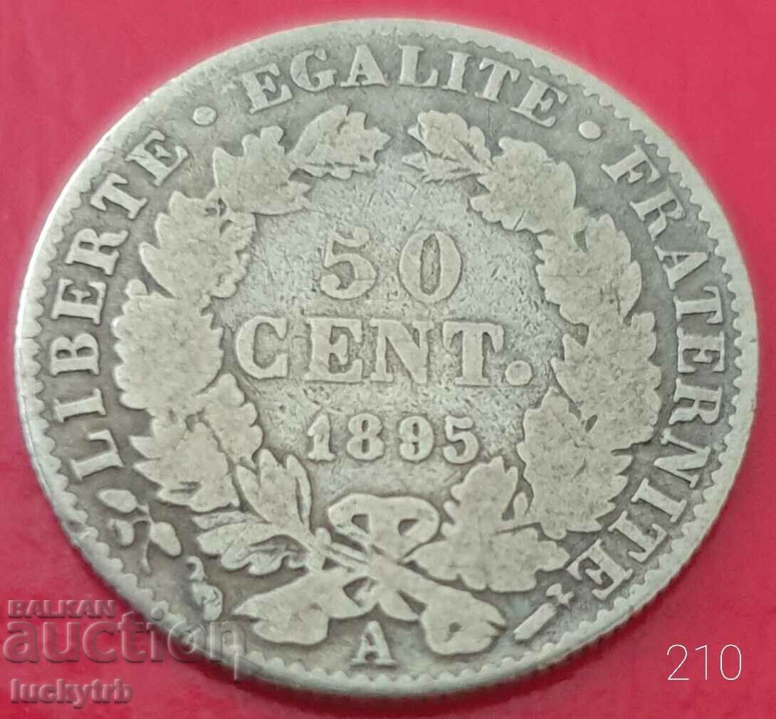 50 centimes 1895 - Γαλλία - Ασημένιο