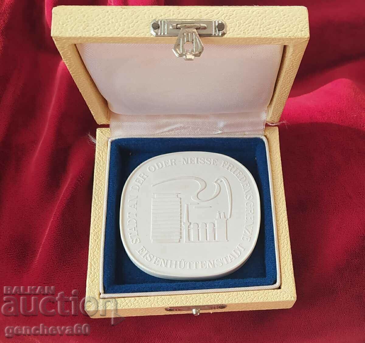 Placă originală medalie porțelan-Meissen Placă originală medalie porțelan-Meissen