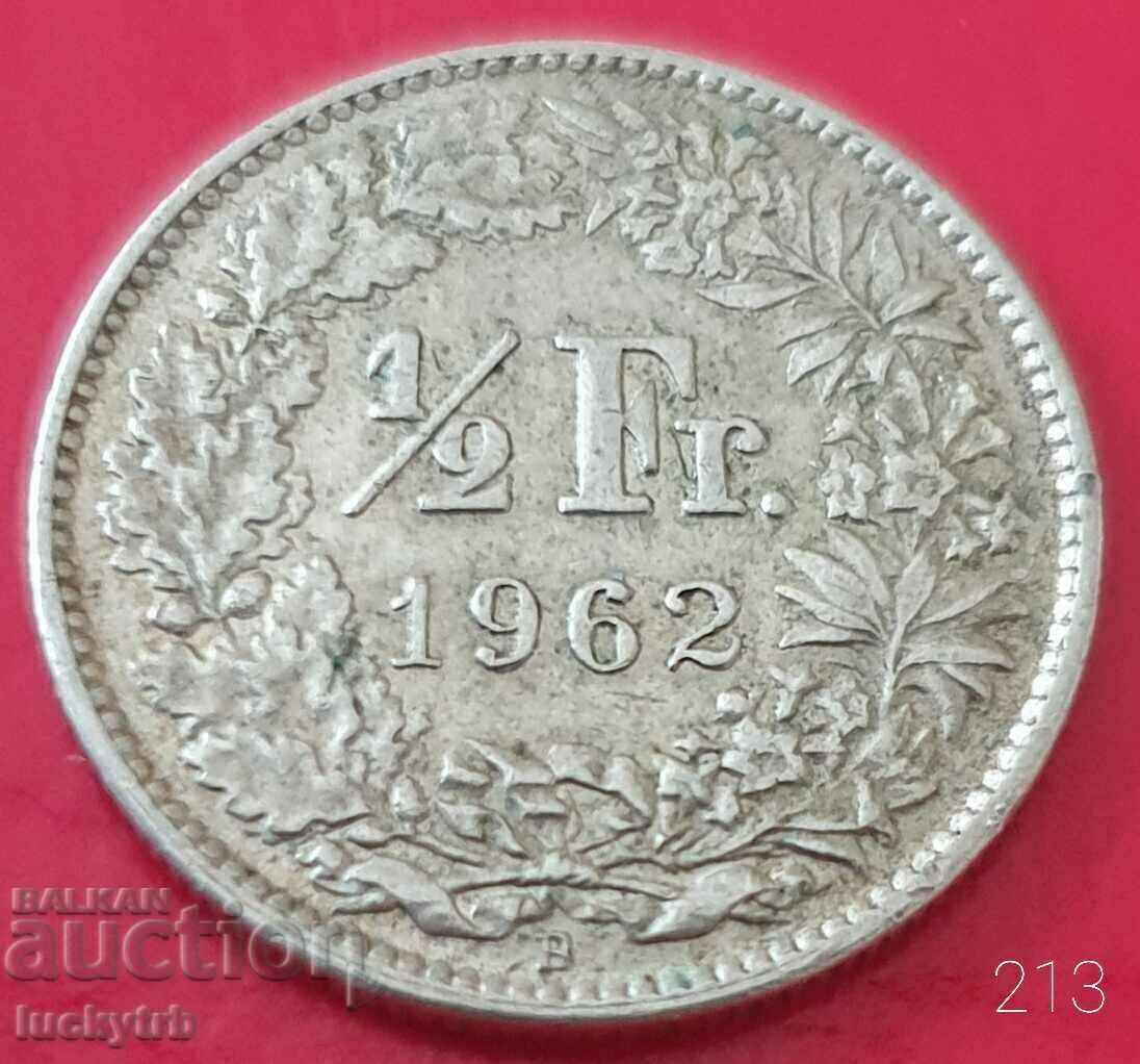 1/2 franc 1962 - Switzerland - Silver