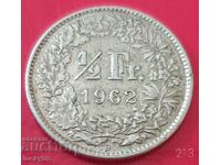 1/2 franc 1962 - Elveția - Argint