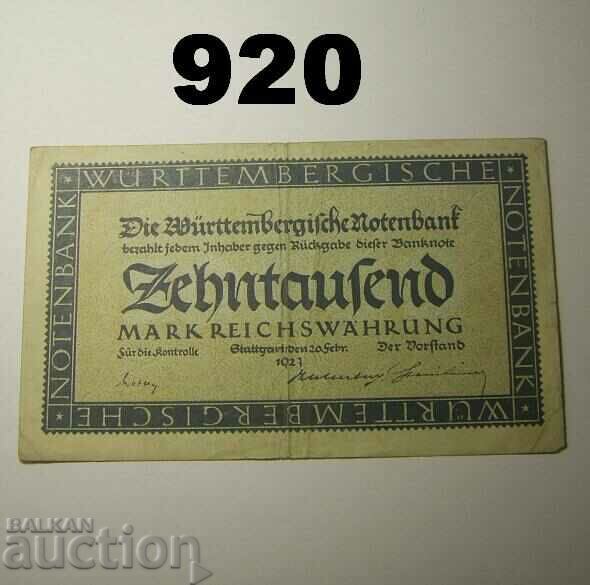 Wurttemberg 10000 mărci 1923 Notenbank VF