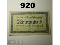 Wurttemberg 10000 mark 1923 Notenbank VF