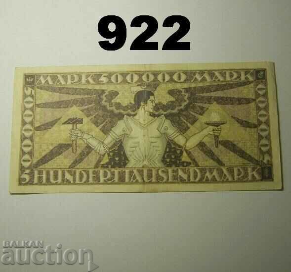 Baden 500000 mărci 1923 VF+ Badische Bank