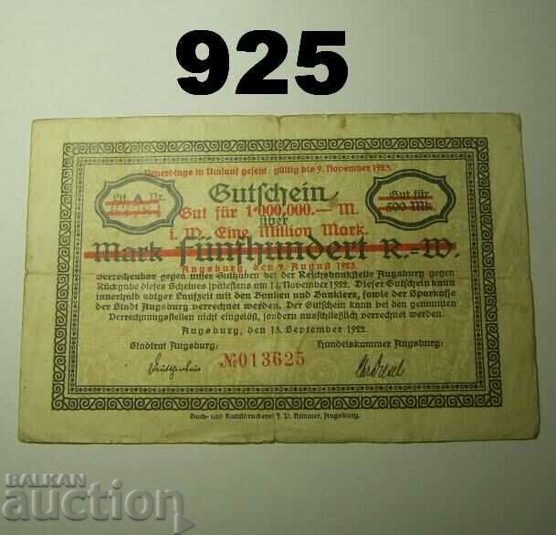 Augsburg 1 milion marca 1923 Germania