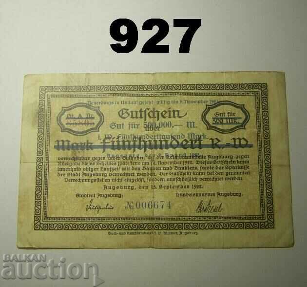 Augsburg 500000 mark 1923 Germany