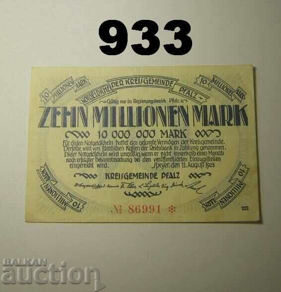 Pfalz 10 million mark 1923 VF+