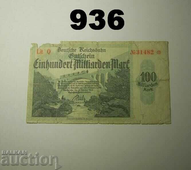 Karlsruhe 100 de miliarde de mărci 1923