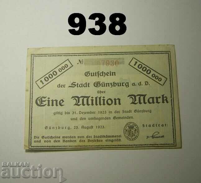 RR! Gunzburg 1 milion marca 1923 Germania