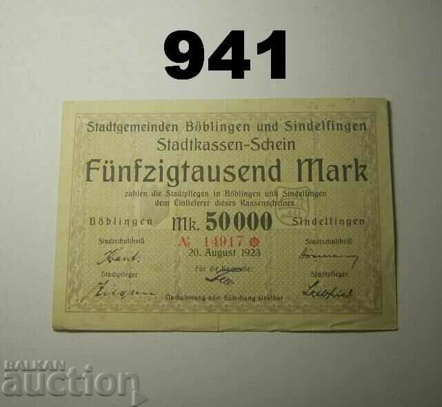 Boblingen Sindelfingen 50000 mark 1923