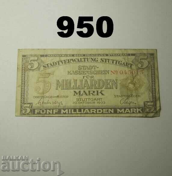 Stuttgart 5 billion marks 1923