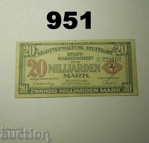 Stuttgart 20 milliarden mark 1923 VF