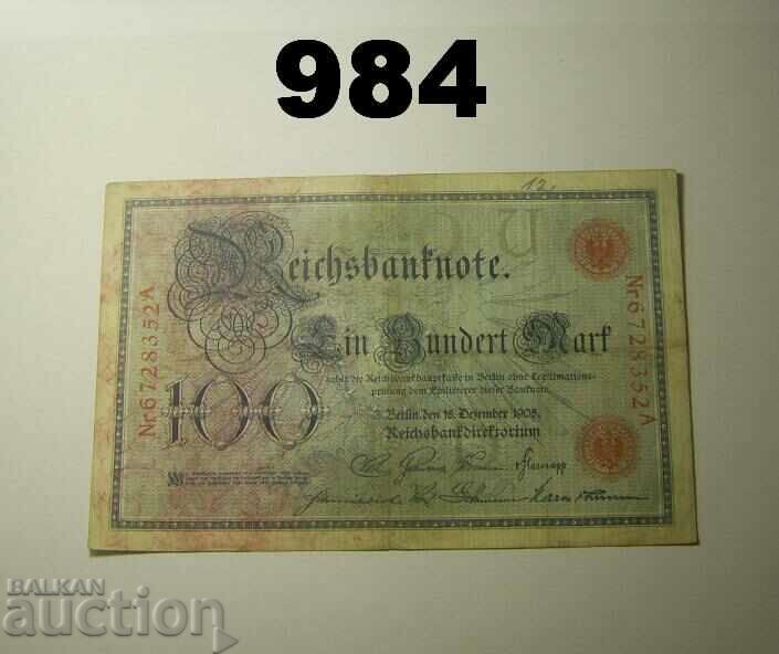 Германия 100 марки 1905 VF Рядка