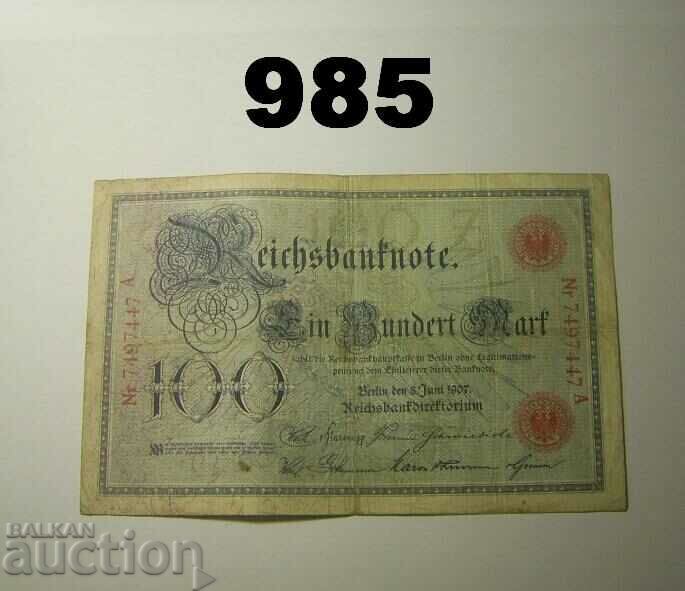 Германия 100 марки 1907 Fine