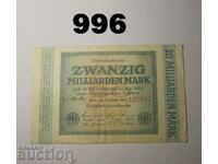 Germany 20 Billion Marks 1923 VF+