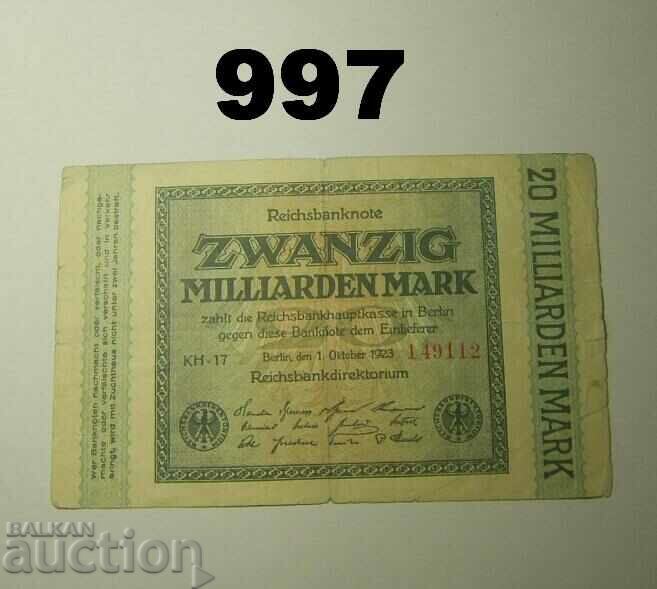 Germany 20 billion marks in 1923