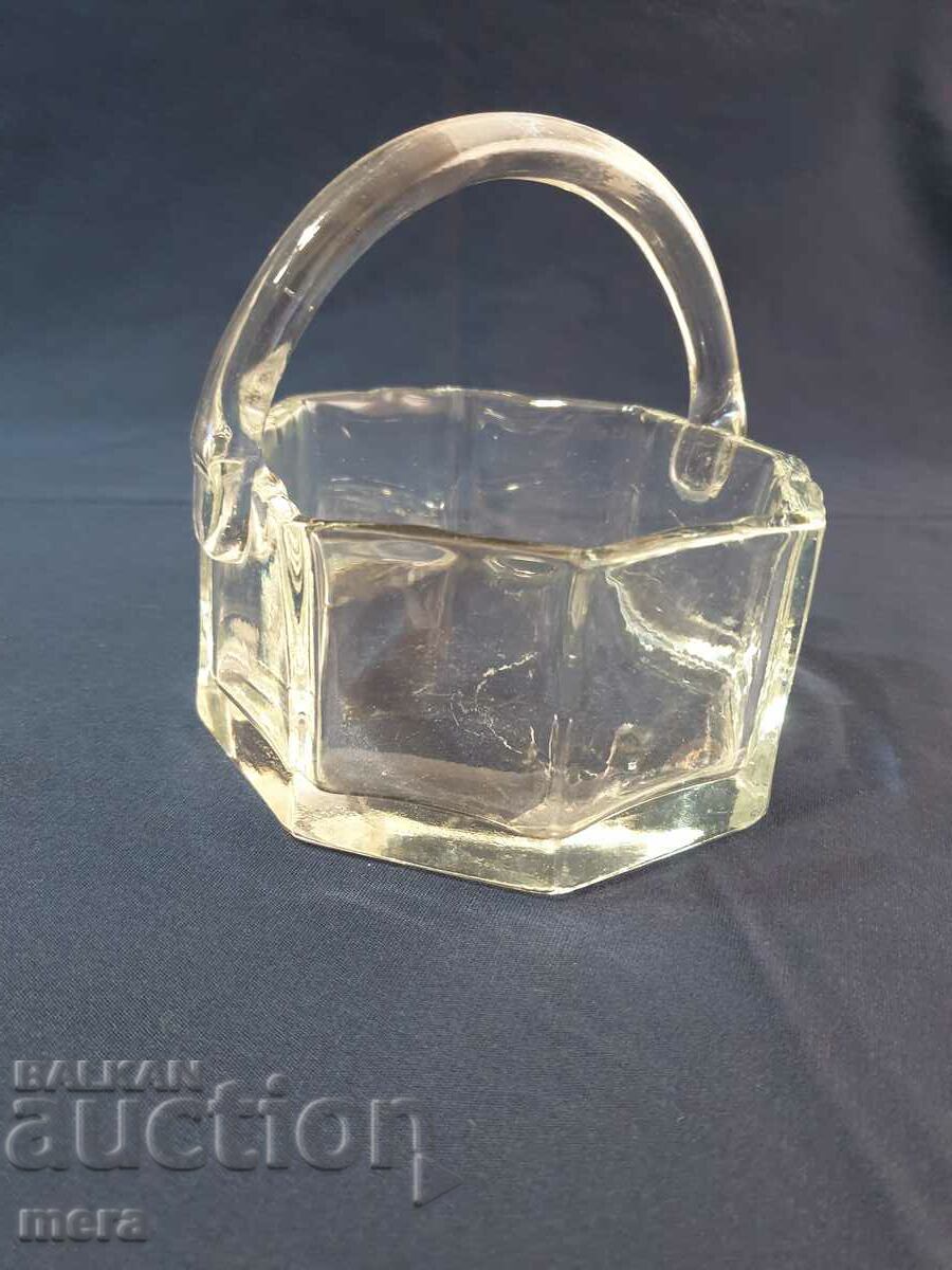 Coș cu fructe hexagonal de cristal