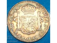 Spain 2 Reales 1793 Peru Carlos IIII silver patina - RR