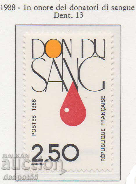 1988. France. Blood donation service.