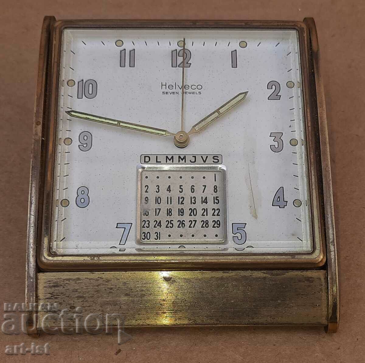 Swiss calendar table clock from the 1950s