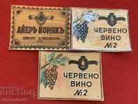 Vintage wine and cognac labels painted designs