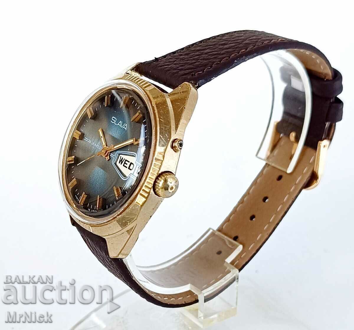 Slava Slava gold-plated men's mechanical watch with price 140.00 BGN | € 71.58 Slava Slava gold-plated men's mechanical watch with price 140.00 BGN | € 71.58