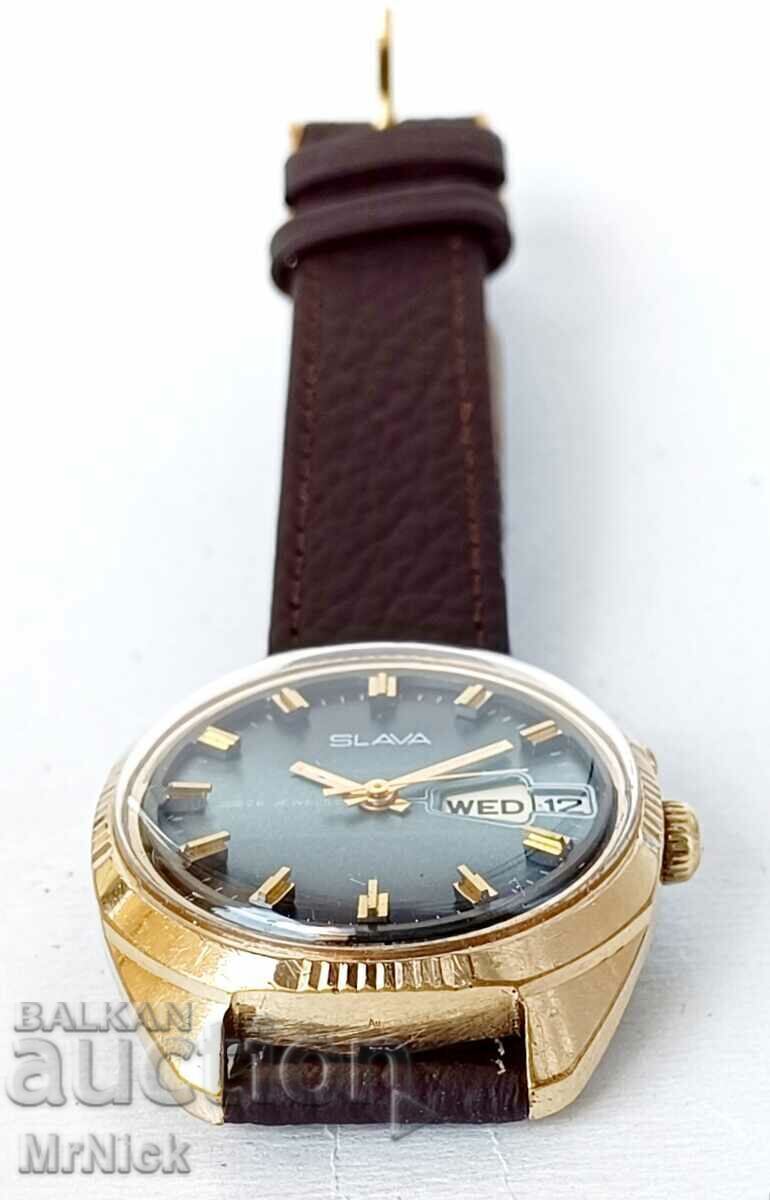 Delivery of Slava Slava gold-plated men's mechanical watch Delivery of Slava Slava gold-plated men's mechanical watch