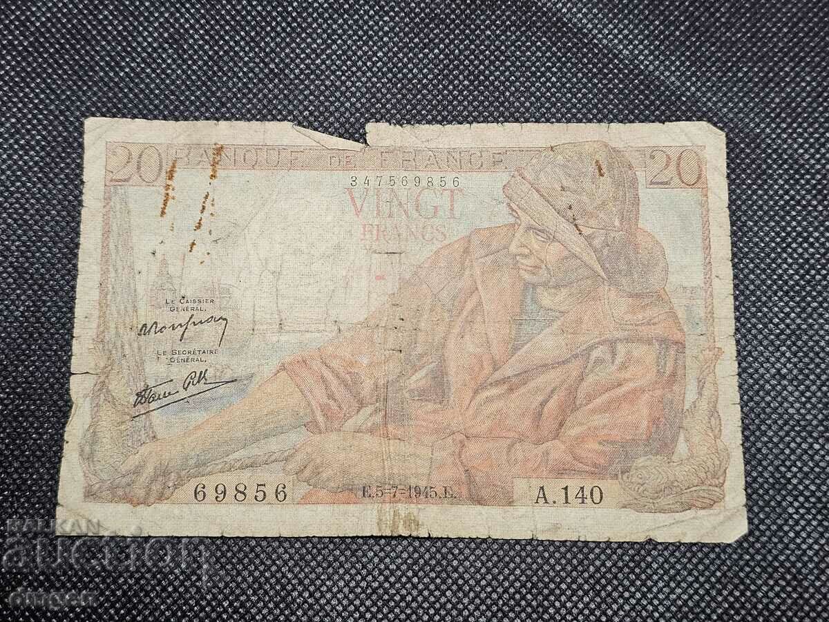 20 Francs France 1945