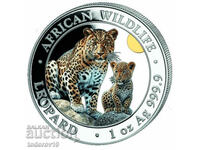 1 oz Leopard de argint - Somalia 2024 - Fauna sălbatică africană