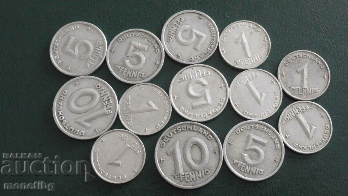 Germany (GDR) 1948-53. - Coins (13 pieces) with price 6.60 BGN | € 3.37 Germany (GDR) 1948-53. - Coins (13 pieces) with price 6.60 BGN | € 3.37