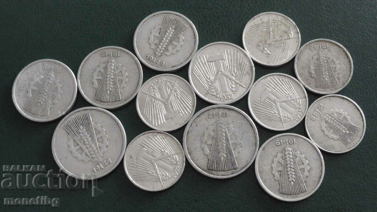 Auction Germany (GDR) 1948-53. - Coins (13 pieces) Auction Germany (GDR) 1948-53. - Coins (13 pieces)
