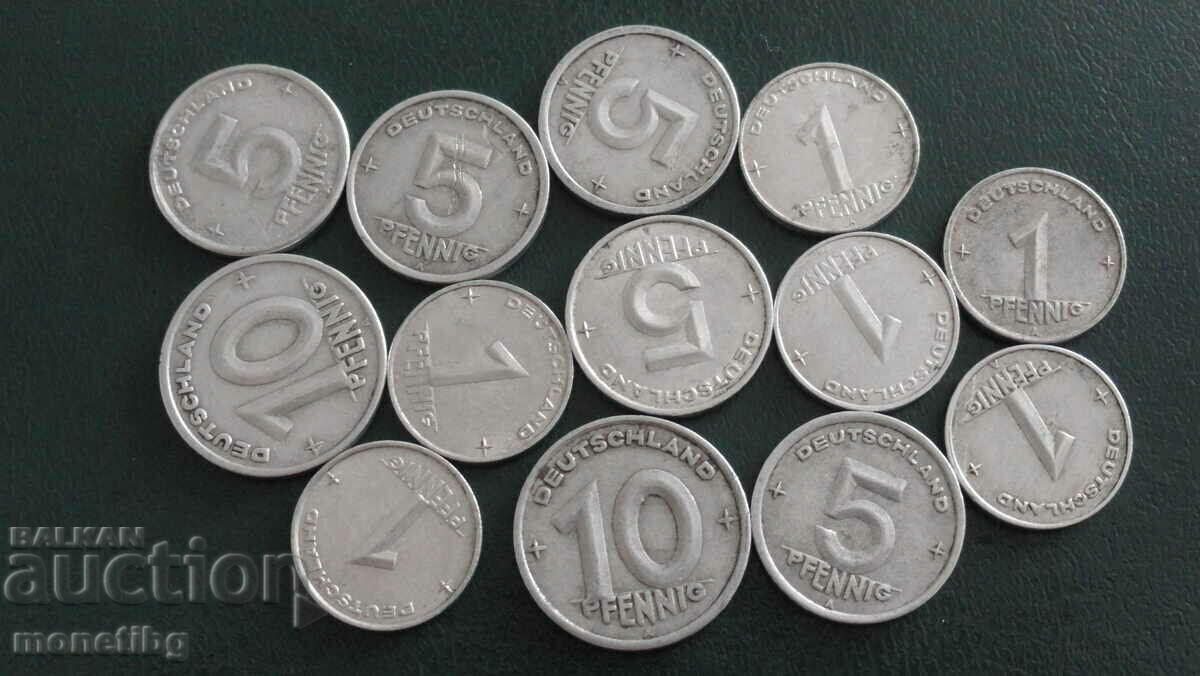 Delivery of Germany (GDR) 1948-53. - Coins (13 pieces) Delivery of Germany (GDR) 1948-53. - Coins (13 pieces)