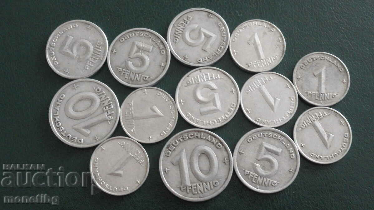Germany (GDR) 1948-53. - Coins (13 pieces) - 6 Germany (GDR) 1948-53. - Coins (13 pieces) - 6