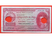 Portugal India 50 Rupias 1945 Canceled Rare Pick 38