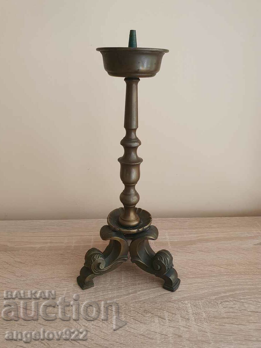 Old solid bronze candle holder!