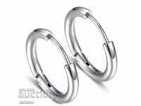 Stainless steel hoop earrings, 10 mm