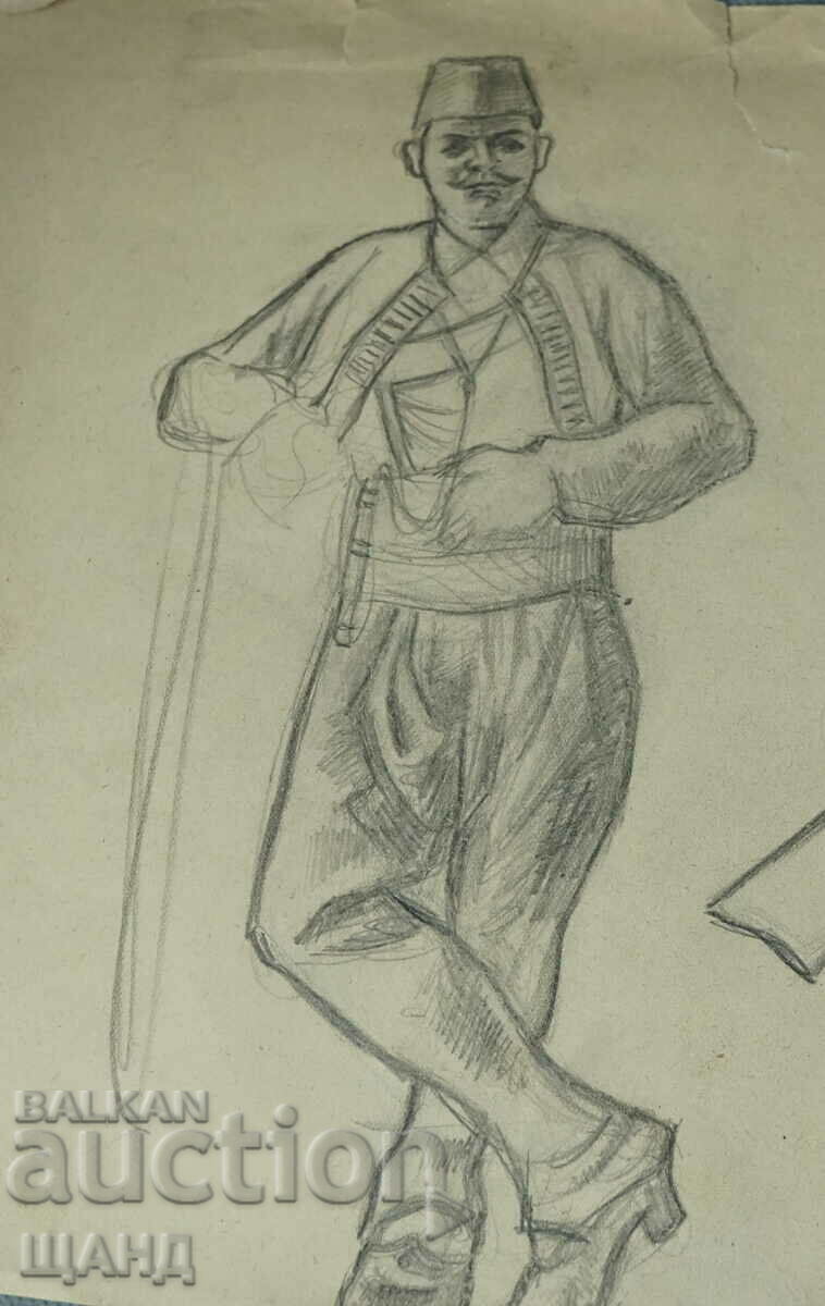 Old Master Drawing Pencil Guerrilla with a Rifle with price 6.00 BGN | € 3.07 Old Master Drawing Pencil Guerrilla with a Rifle with price 6.00 BGN | € 3.07