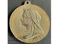 38401 Britannia Large Gold Plated Queen Victoria Medallion