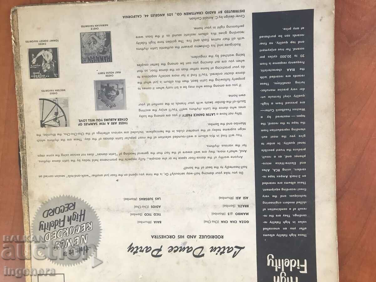 RECORD GRAMOFON -LATIN - 5