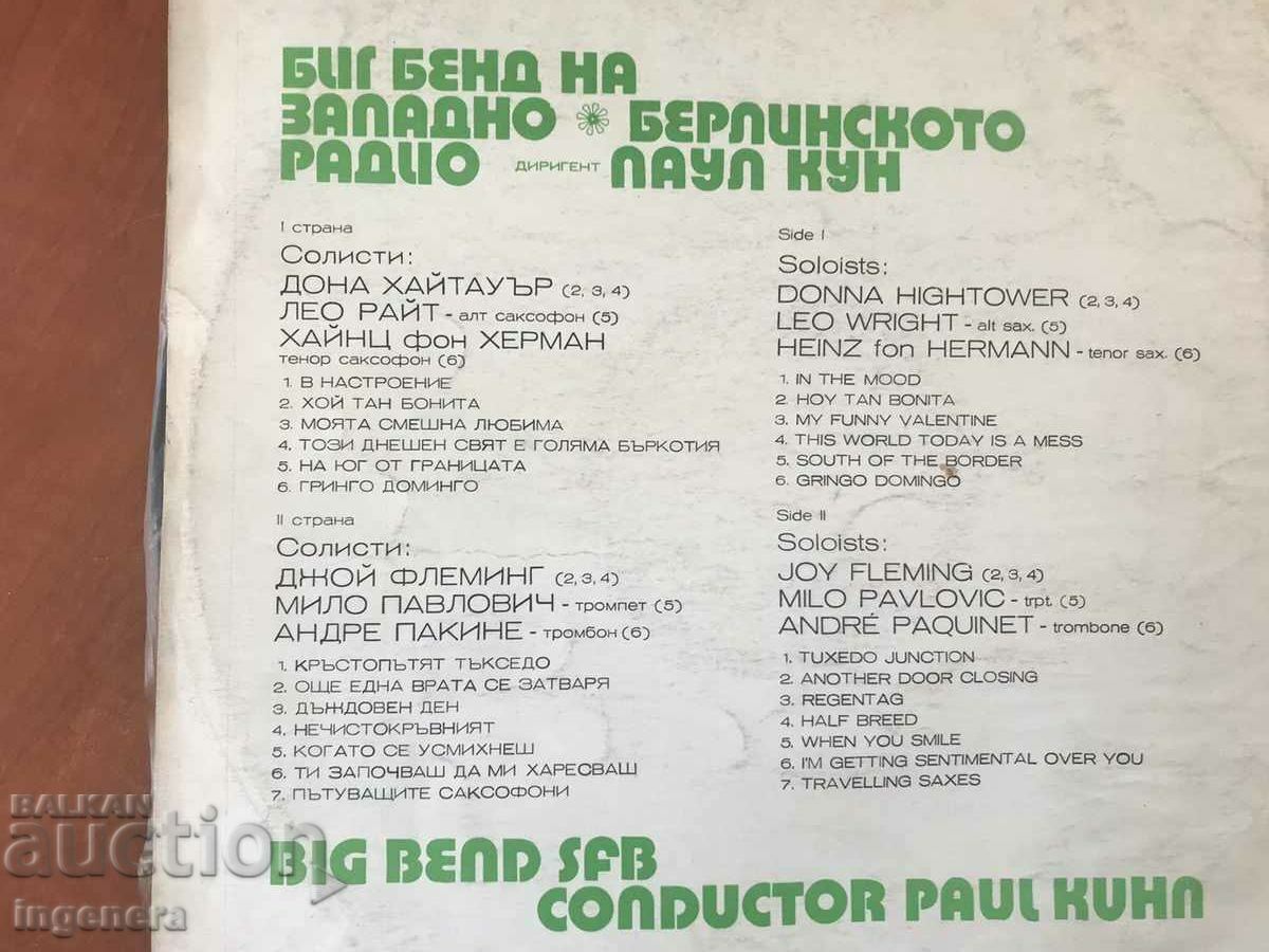 Delivery of BERLIN RADIO JAZZ BIG BAND RECORD Delivery of BERLIN RADIO JAZZ BIG BAND RECORD