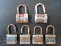 Lot of old padlocks, 6 pieces