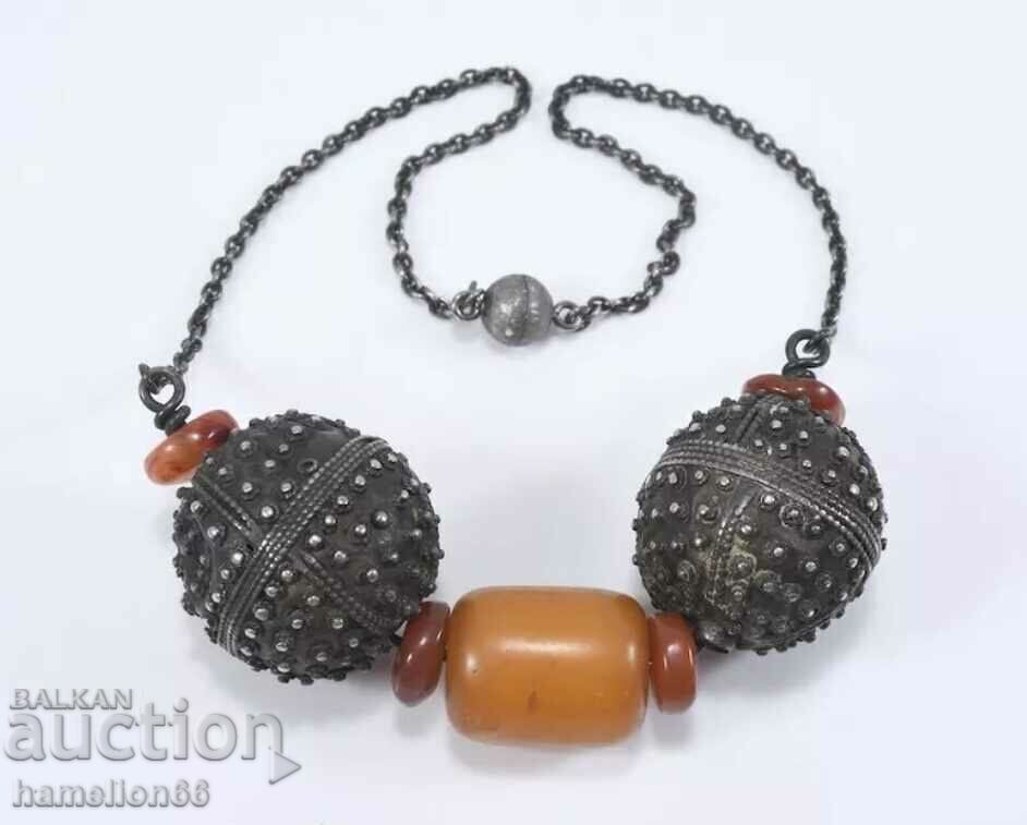 Old jewelry - silver, amber Old jewelry - silver, amber