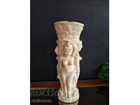 Stunning Vase Sculpture, 3 Graces, Ivory Dust