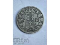 silver coin 5 francs France 1829 Charles X silver