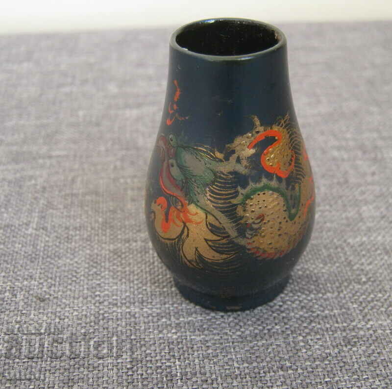 Old miniature Chinese dragon vase