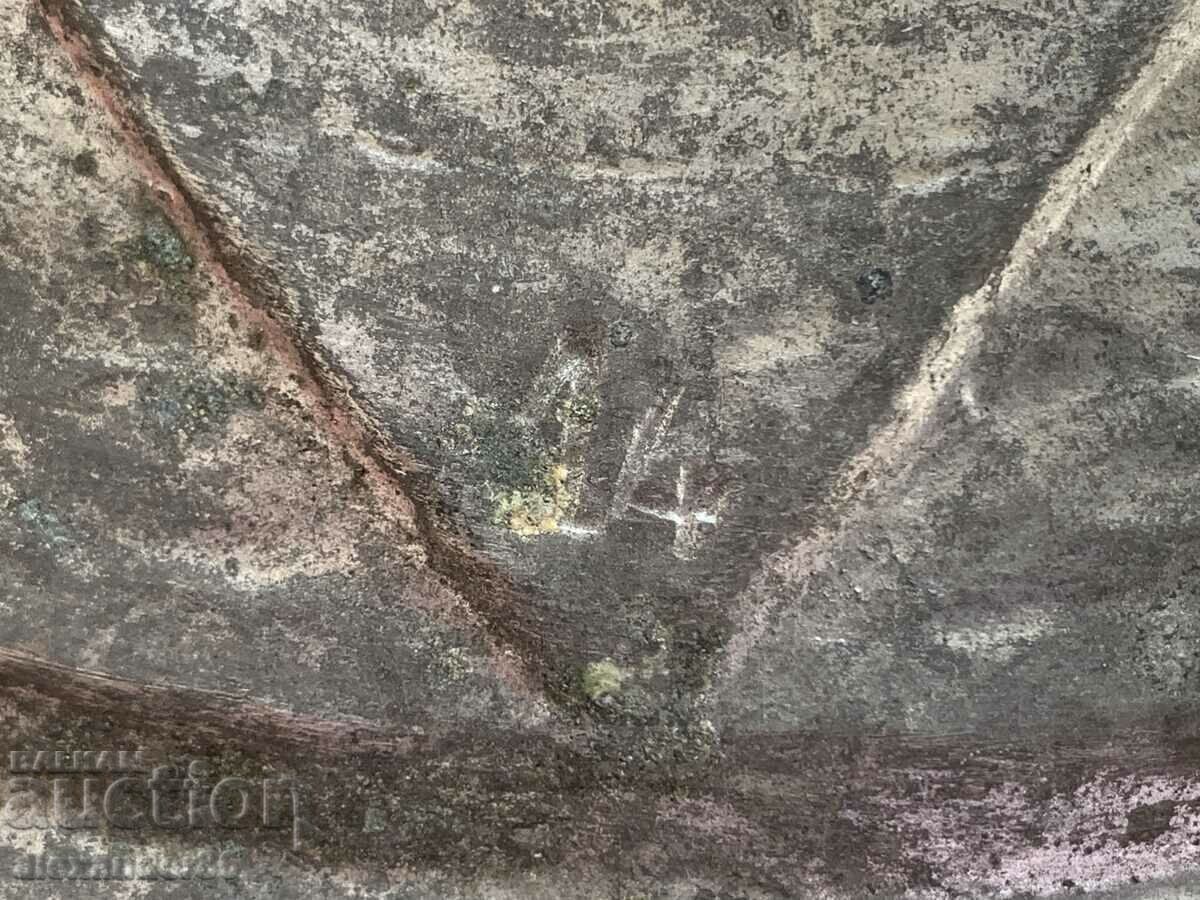 Hexagram Old copper plate /fruit bowl/ - 5