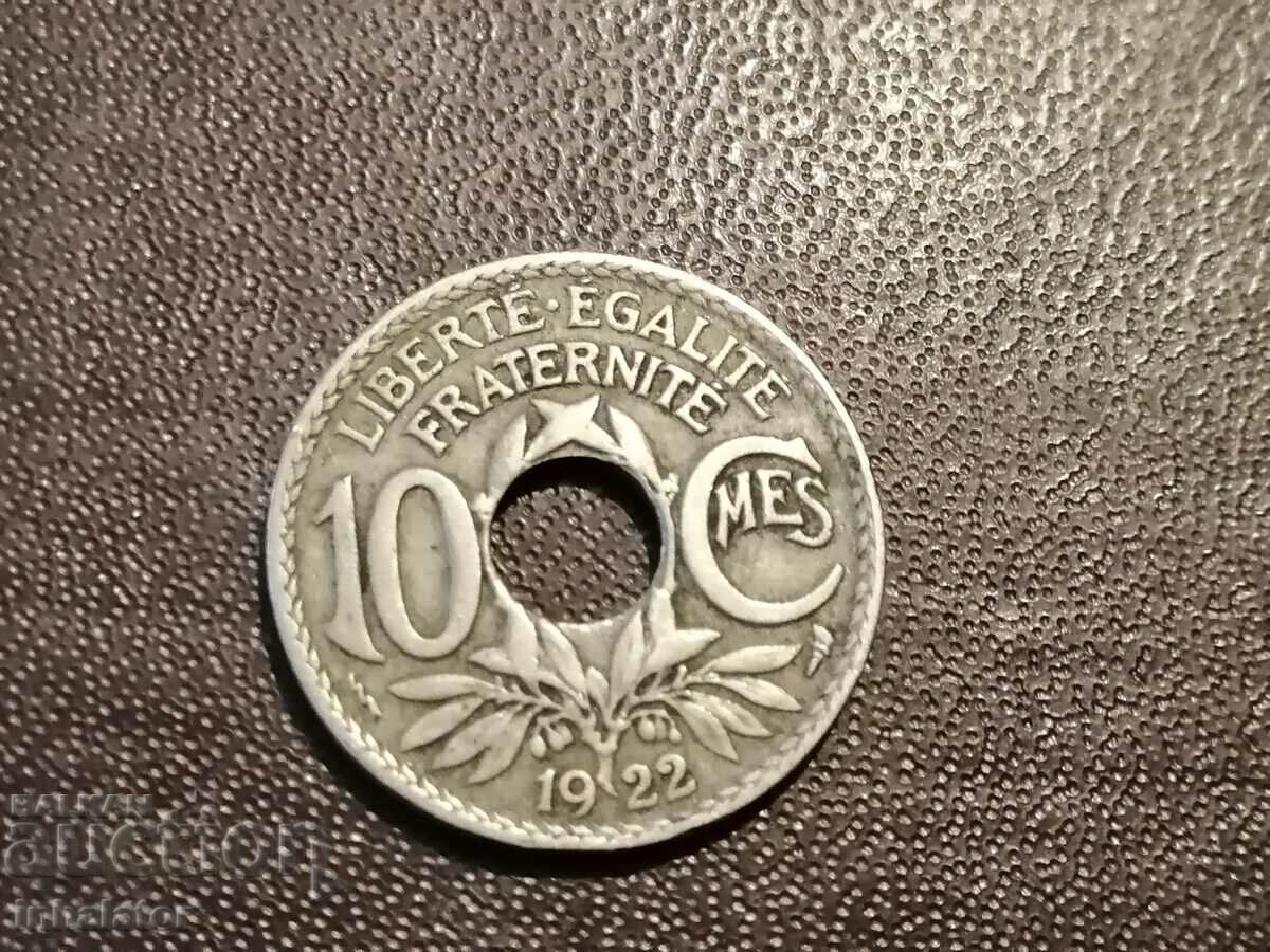 1922 10 centimes Franta